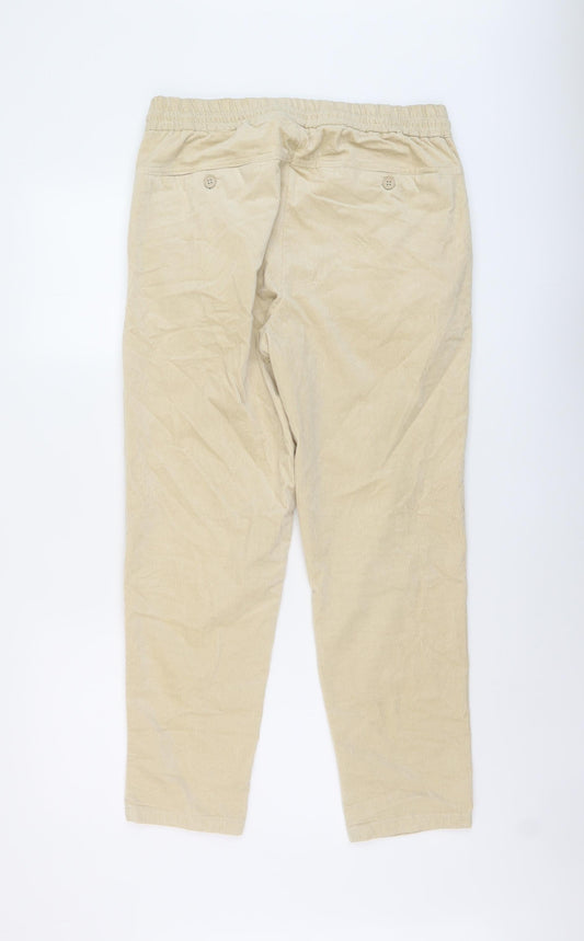 Womens UK Size M Zara Regular Fit  Beige Trousers