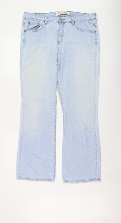 Levi's Womens Black Cotton Bootcut Jeans Size 34 in L31 in Regular Button