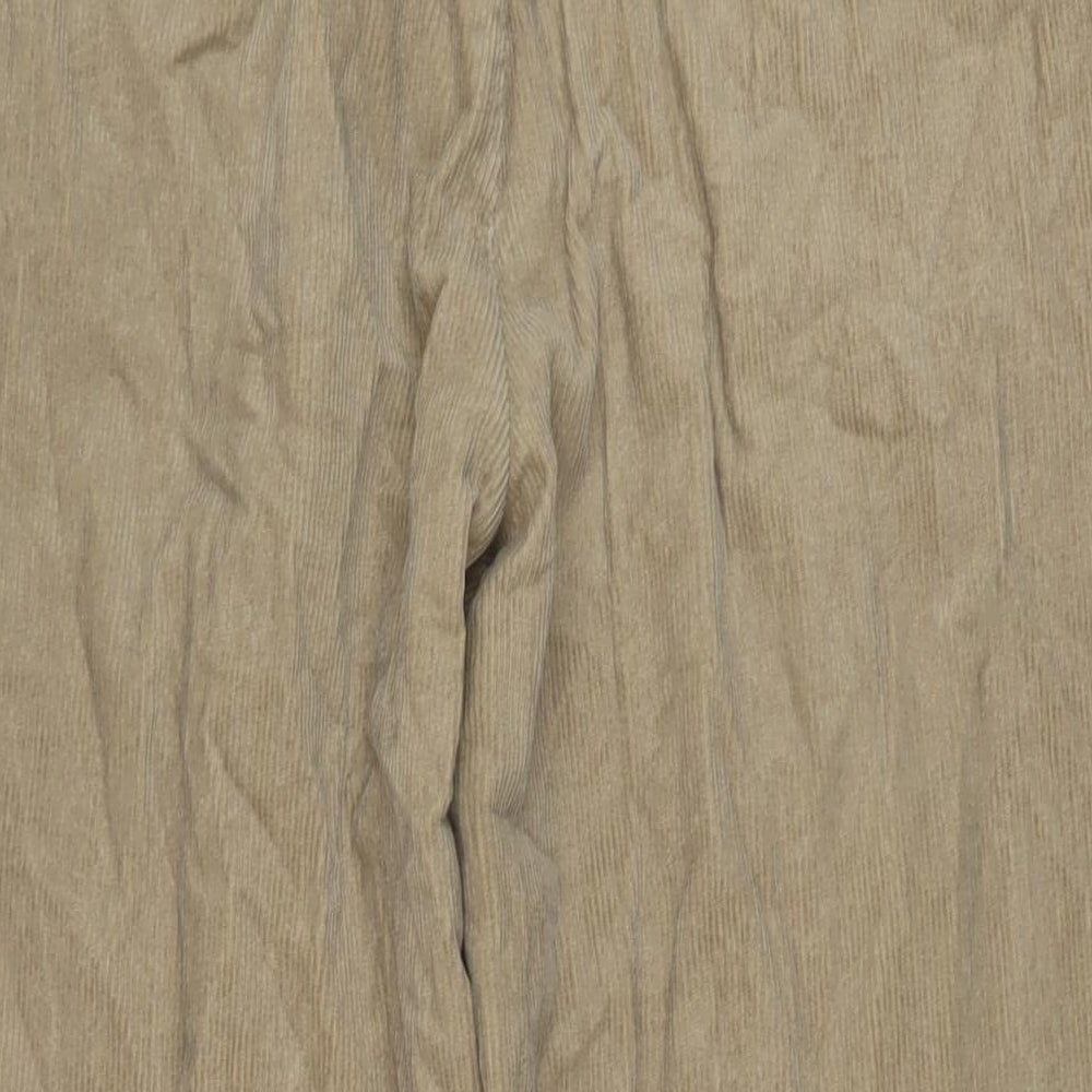 Marks and Spencer Mens Beige Cotton Trousers Size 42 in L31 in Regular Button