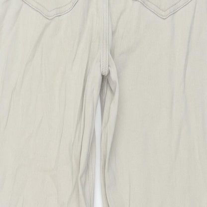 H&K Womens Beige Cotton Wide-Leg Jeans Size 8 L29 in Regular Button