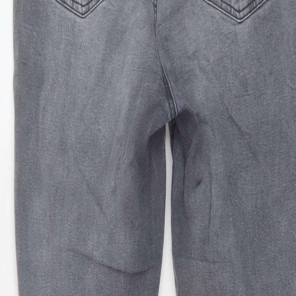 New Look Womens Grey Cotton Skinny Jeans Size 14 L26 in Regular Button