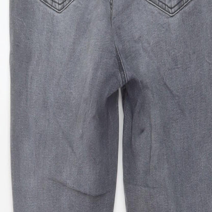 New Look Womens Grey Cotton Skinny Jeans Size 14 L26 in Regular Button
