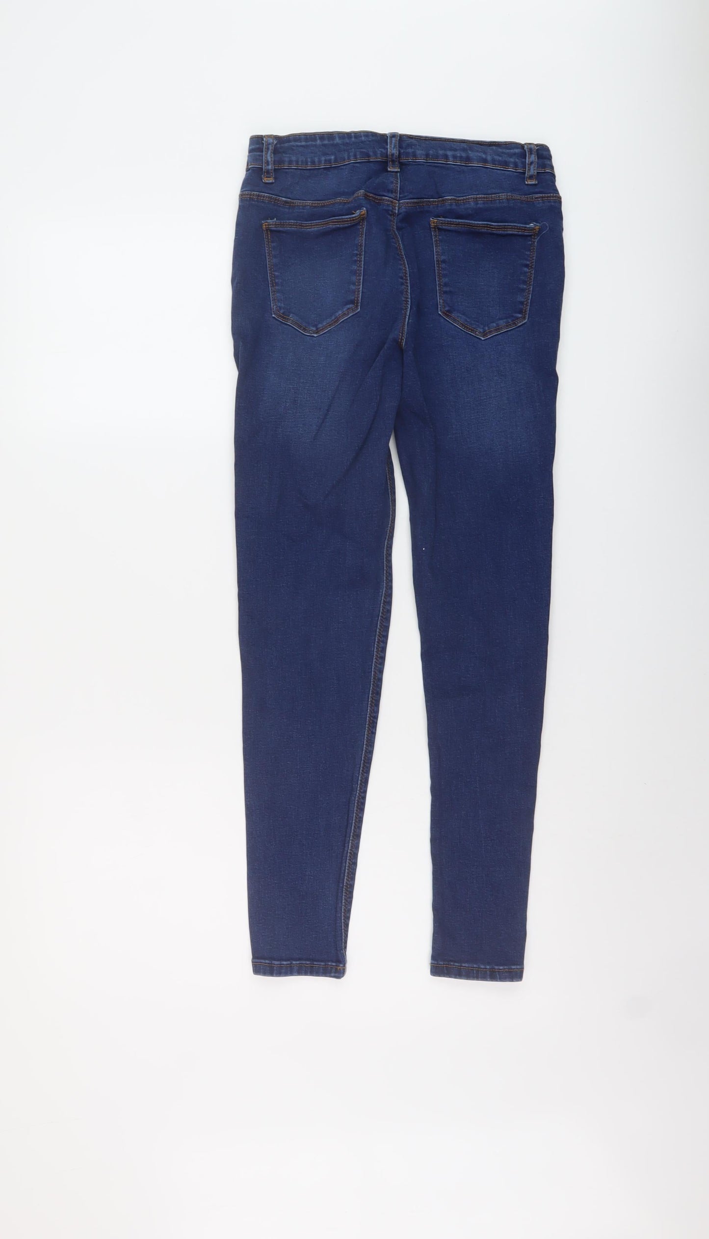 Denim & Co. Girls Blue Cotton Skinny Jeans Size 13-14 Years Regular Button