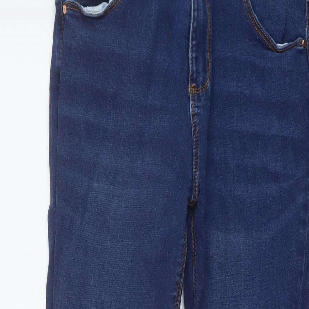Denim & Co. Girls Blue Cotton Skinny Jeans Size 13-14 Years Regular Button