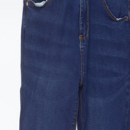 Denim & Co. Girls Blue Cotton Skinny Jeans Size 13-14 Years Regular Button