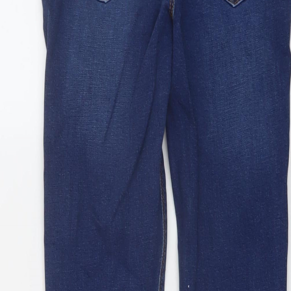 Denim & Co. Girls Blue Cotton Skinny Jeans Size 13-14 Years Regular Button