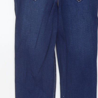 Denim & Co. Girls Blue Cotton Skinny Jeans Size 13-14 Years Regular Button