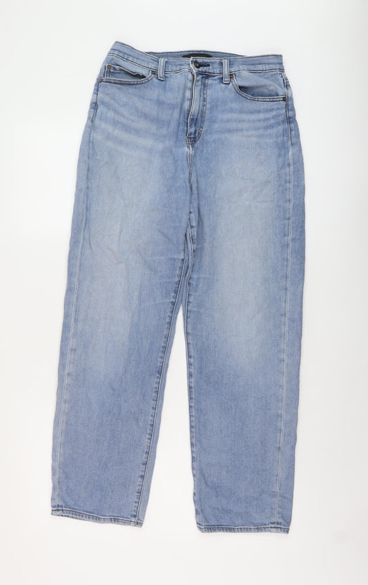 Uniqlo Womens Blue Cotton Mom Jeans Size 28 in L28 in Regular Button