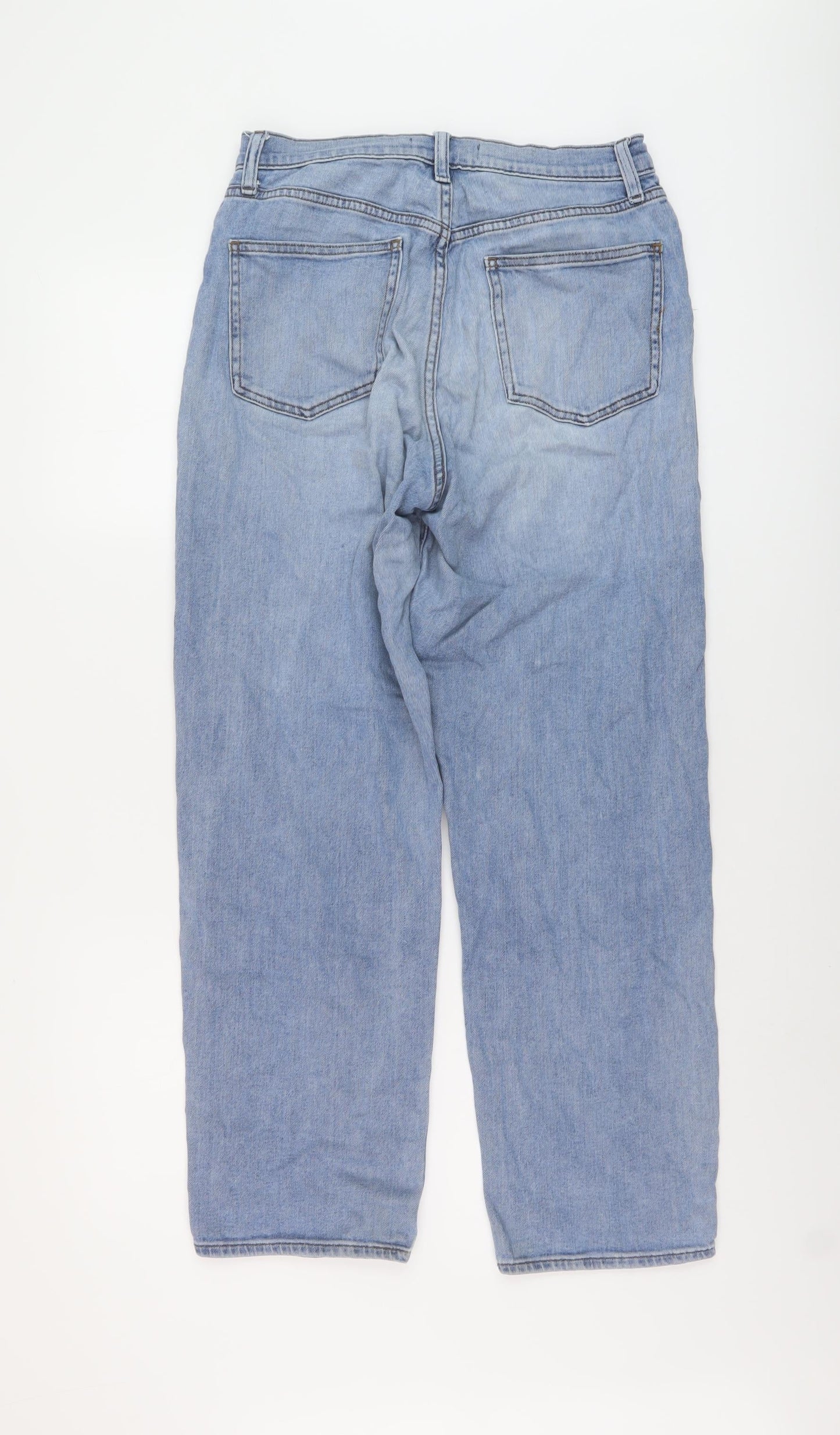 Uniqlo Womens Blue Cotton Mom Jeans Size 28 in L28 in Regular Button