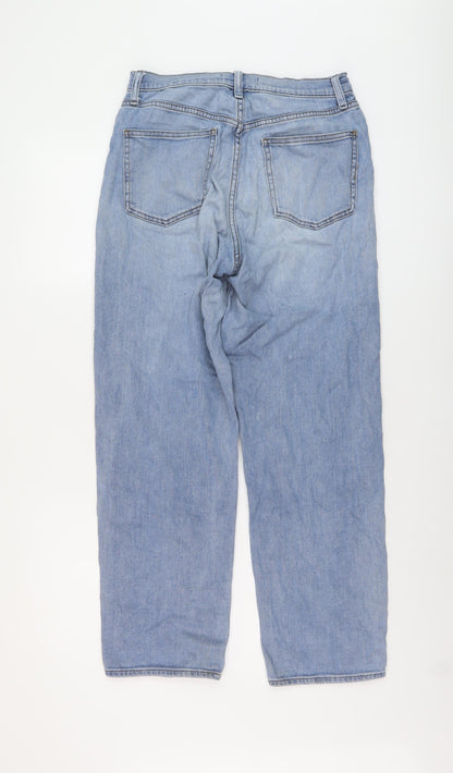 Uniqlo Womens Blue Cotton Mom Jeans Size 28 in L28 in Regular Button