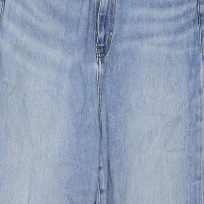 Uniqlo Womens Blue Cotton Mom Jeans Size 28 in L28 in Regular Button