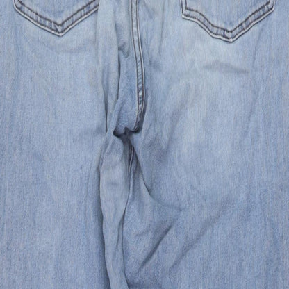 Uniqlo Womens Blue Cotton Mom Jeans Size 28 in L28 in Regular Button
