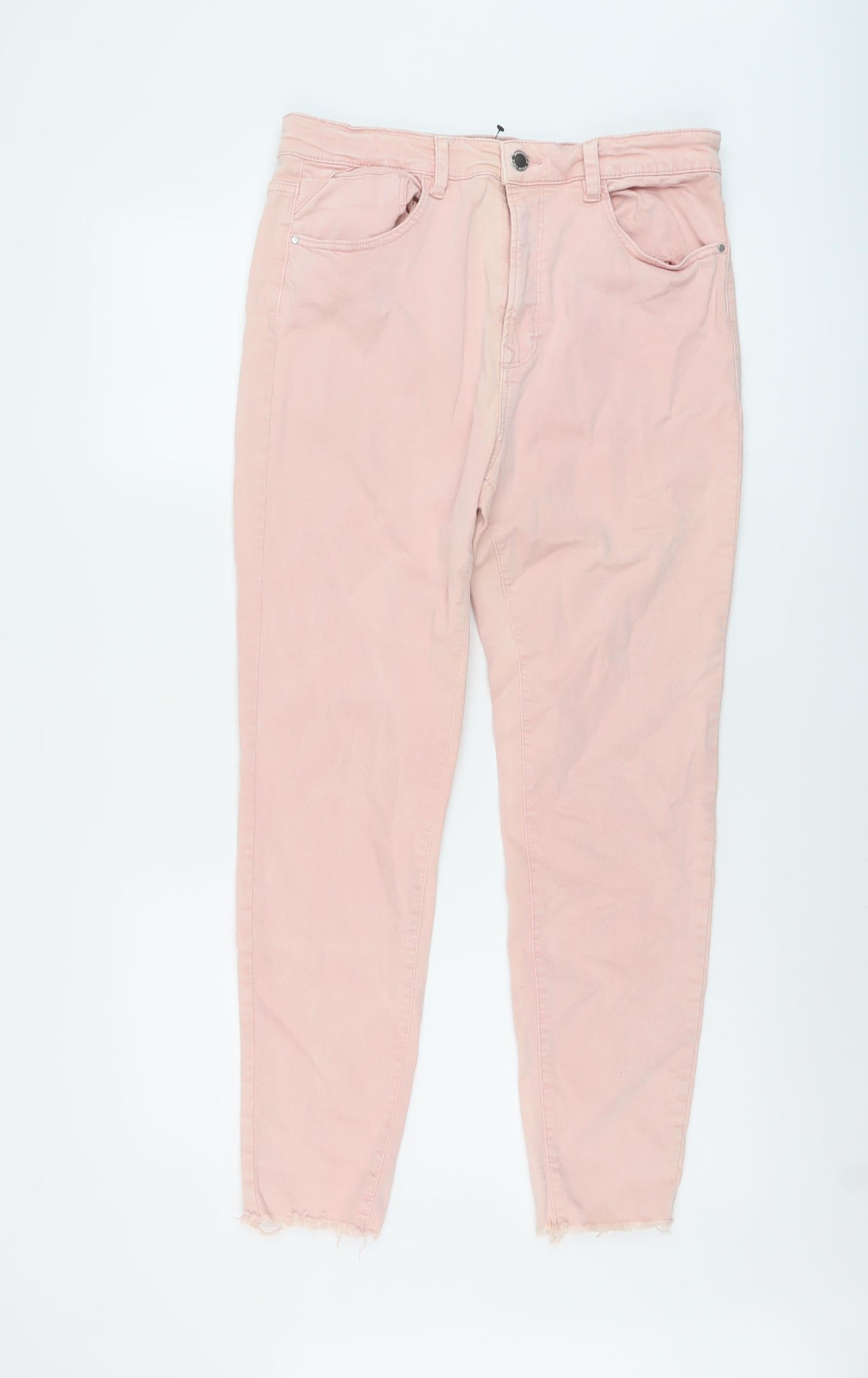 Womens UK Size 16 Stradivarius Regular Fit Skinny Pink Jeans