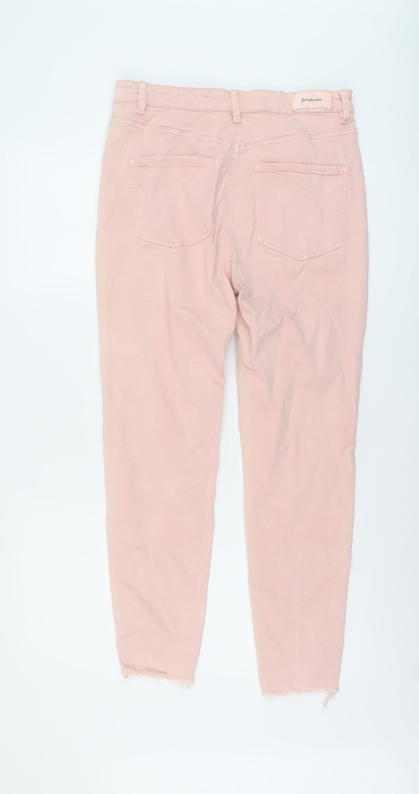 Womens UK Size 16 Stradivarius Regular Fit Skinny Pink Jeans