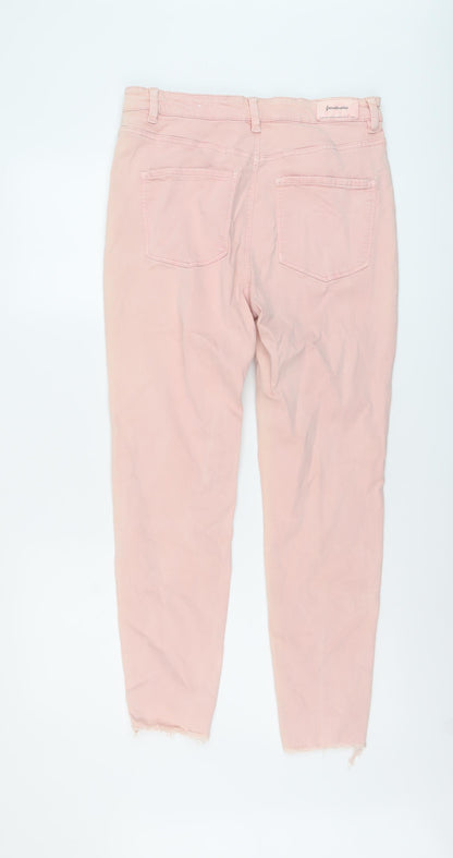 Womens UK Size 16 Stradivarius Regular Fit Skinny Pink Jeans
