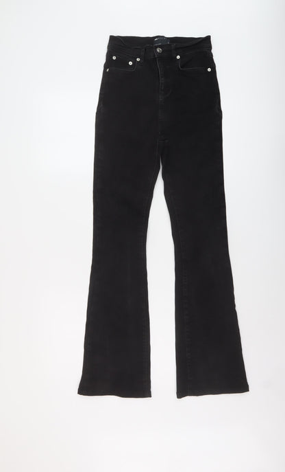 ASOS Womens Black Cotton Flared Jeans Size 26 in L32 in Regular Button