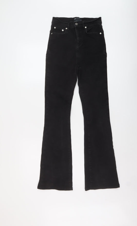 ASOS Womens Black Cotton Flared Jeans Size 26 in L32 in Regular Button