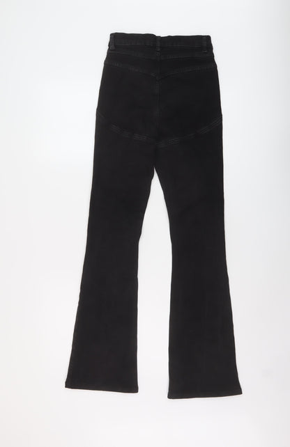 ASOS Womens Black Cotton Flared Jeans Size 26 in L32 in Regular Button