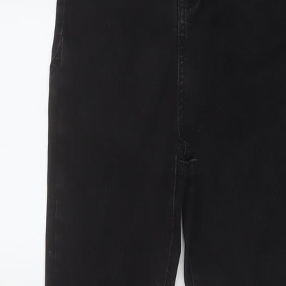 ASOS Womens Black Cotton Flared Jeans Size 26 in L32 in Regular Button
