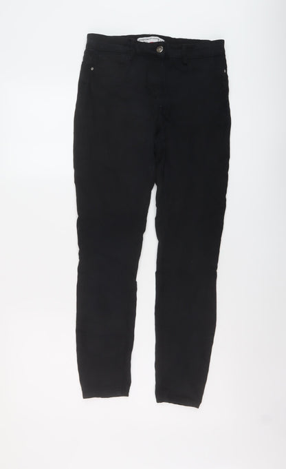 NEXT Womens Black Cotton Skinny Jeans Size 10 L27 in Regular Button
