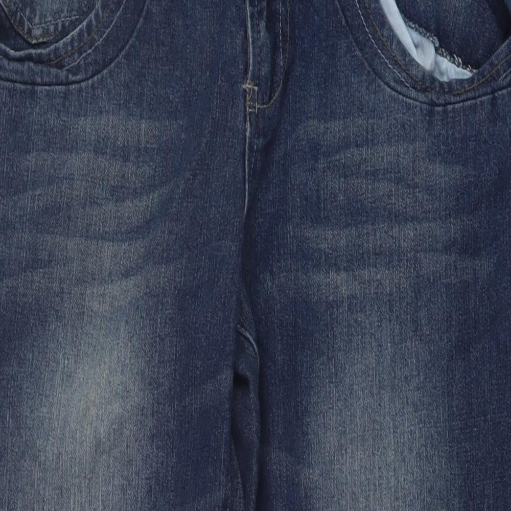 Giorgrio Mens Blue Cotton Straight Jeans Size 34 in L30 in Regular Button