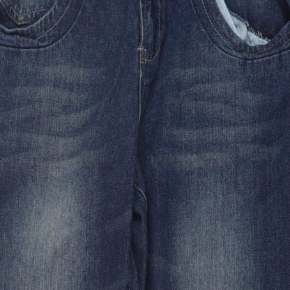 Giorgrio Mens Blue Cotton Straight Jeans Size 34 in L30 in Regular Button