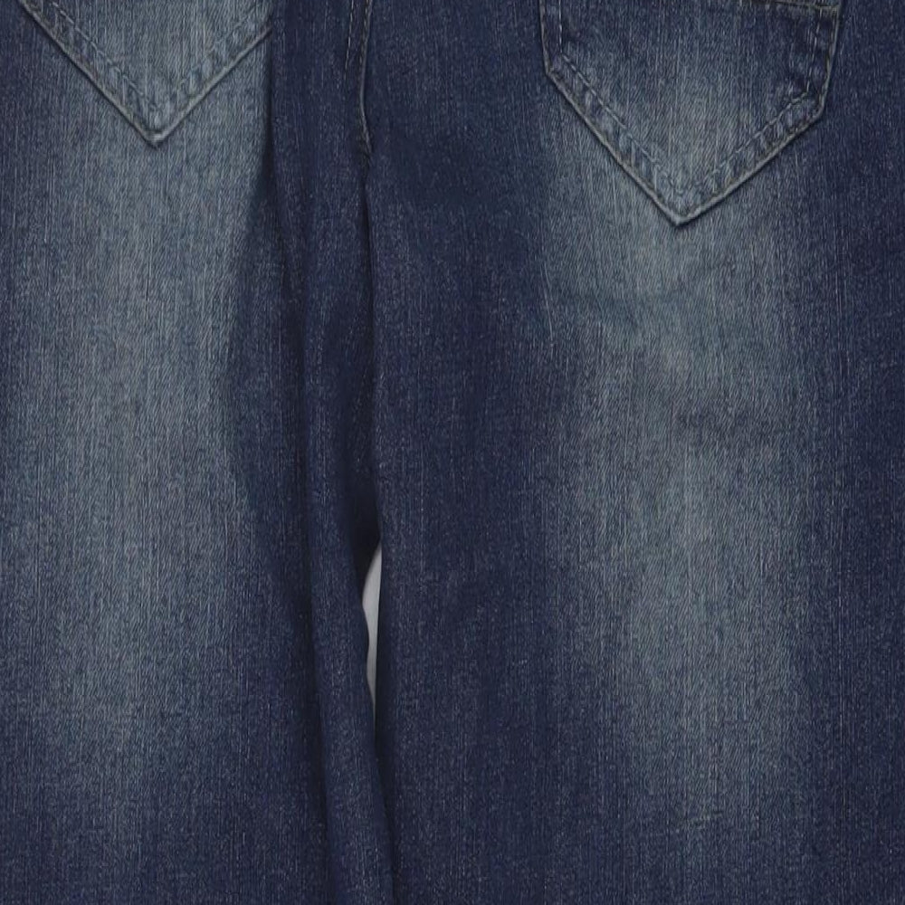 Giorgrio Mens Blue Cotton Straight Jeans Size 34 in L30 in Regular Button