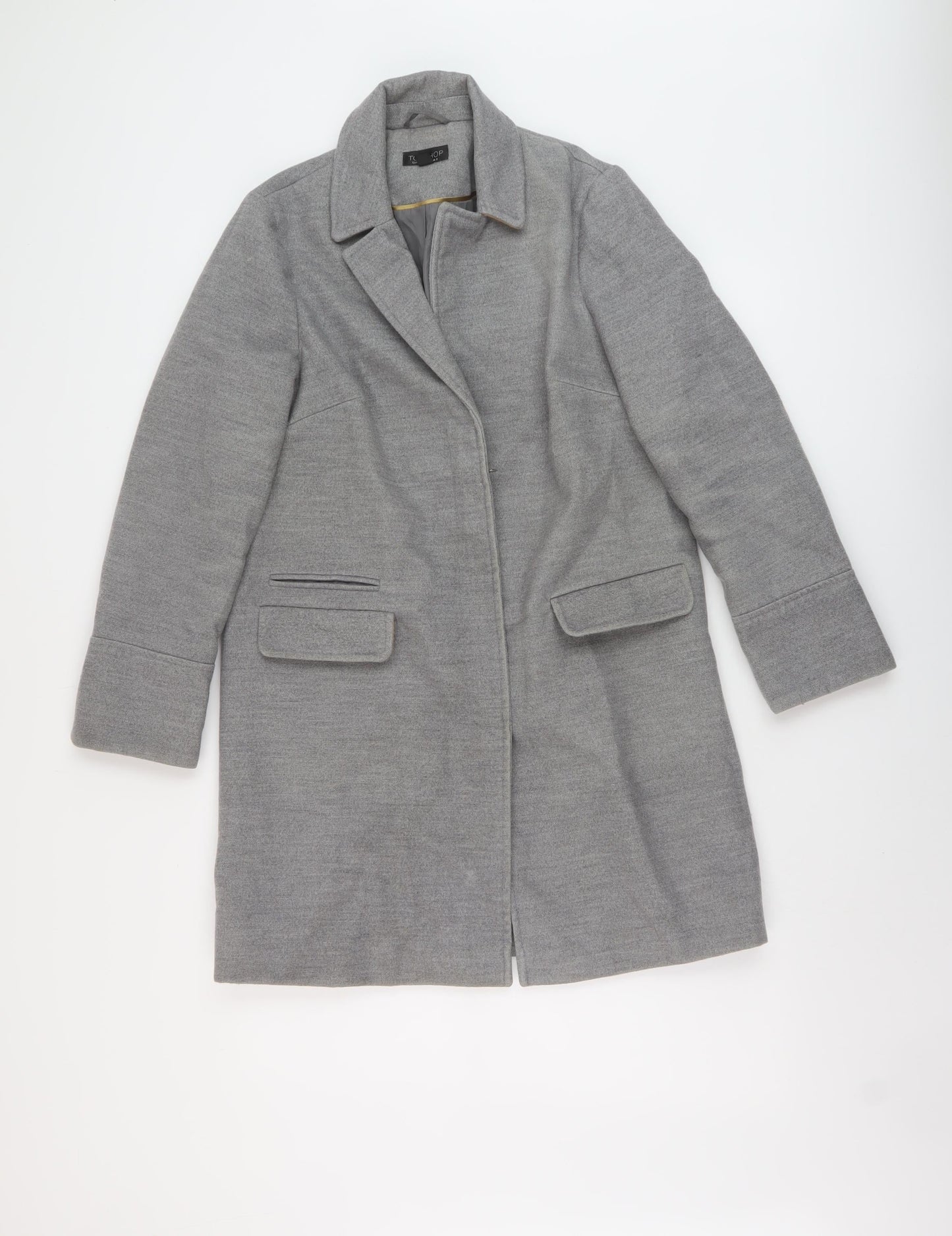 Womens UK Size 8 Topshop Grey Overcoat