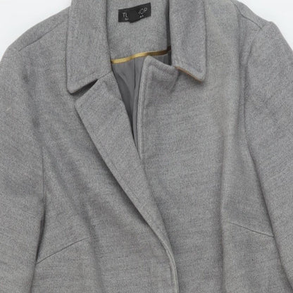 Womens UK Size 8 Topshop Grey Overcoat