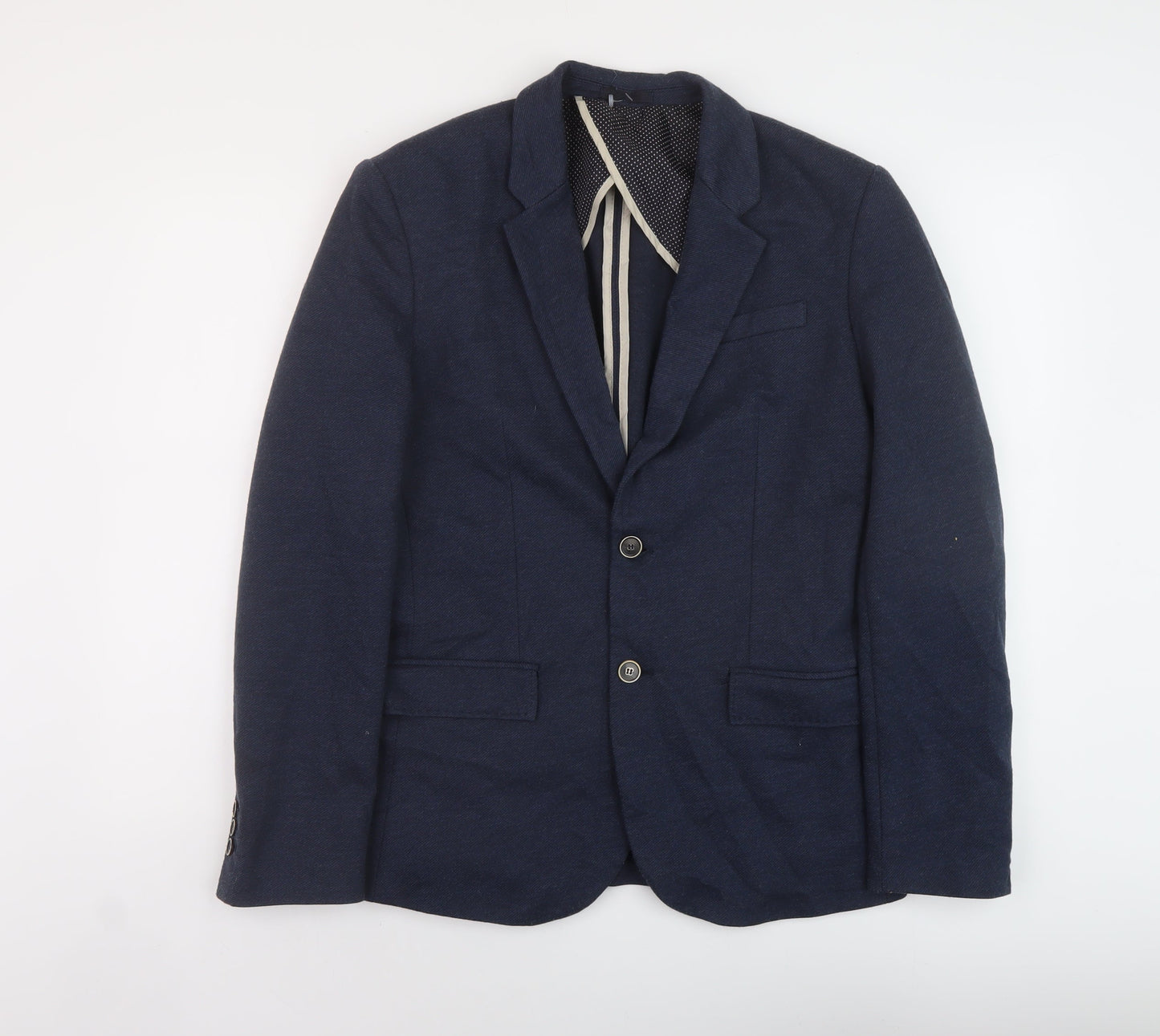 Mens UK Size 38 River Island Regular Blue Suit Jacket