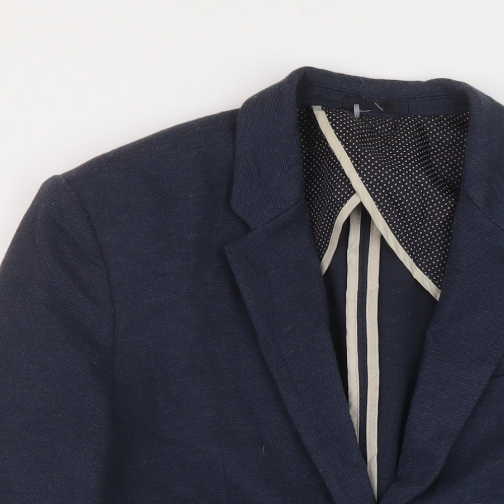 Mens UK Size 38 River Island Regular Blue Suit Jacket