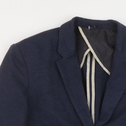 Mens UK Size 38 River Island Regular Blue Suit Jacket