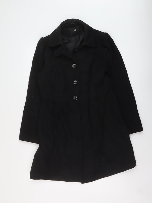 Womens UK Size 14 H&M Black Pea Coat