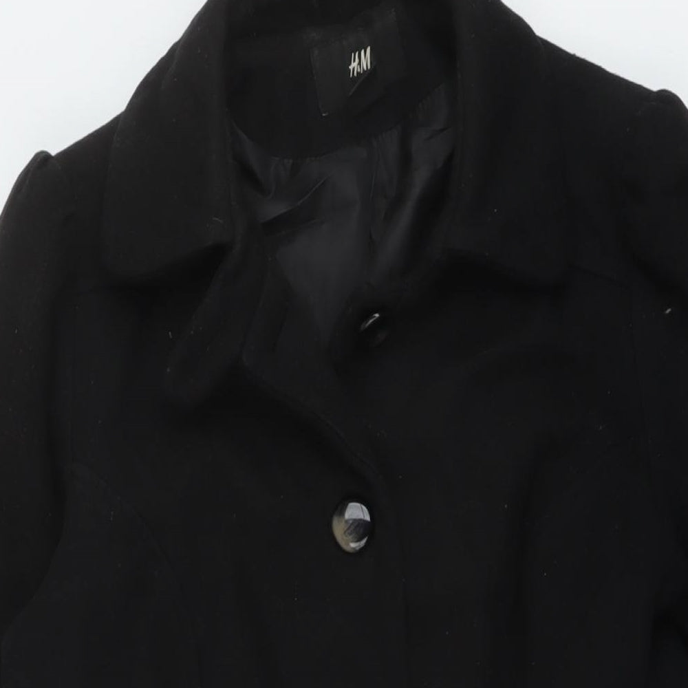 Womens UK Size 14 H&M Black Pea Coat