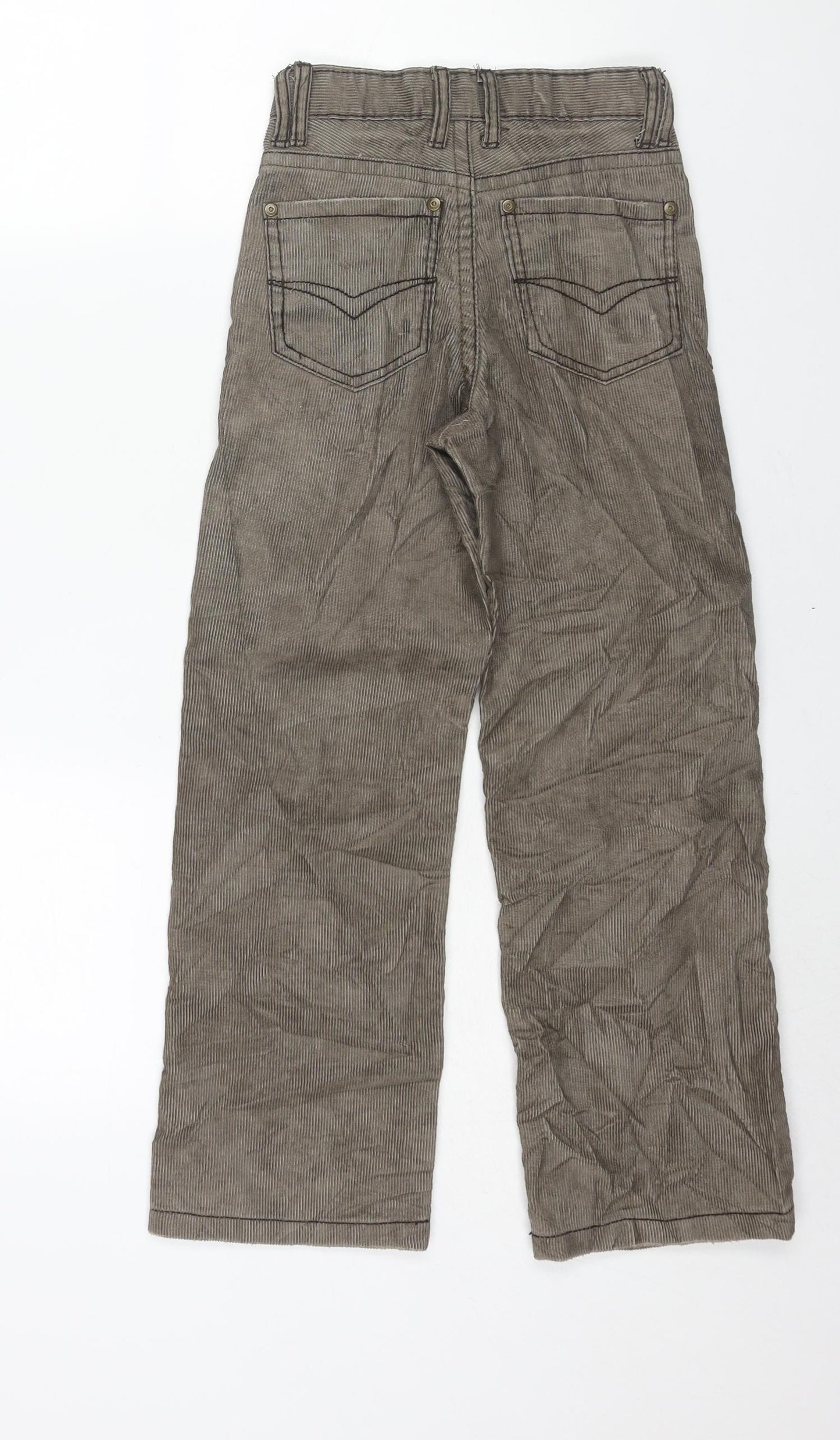 Rebel Boys Brown Cotton Carpenter Trousers Size 8-9 Years L24 in Regular Zip