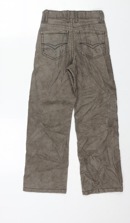 Rebel Boys Brown Cotton Carpenter Trousers Size 8-9 Years L24 in Regular Zip