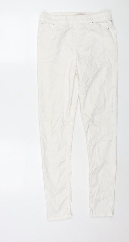 F&F Womens White Cotton Jegging Jeans Size 10 L29 in Regular