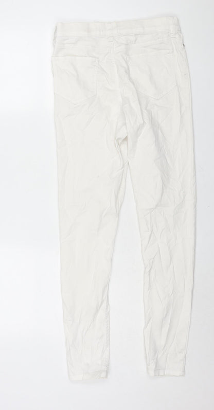 F&F Womens White Cotton Jegging Jeans Size 10 L29 in Regular