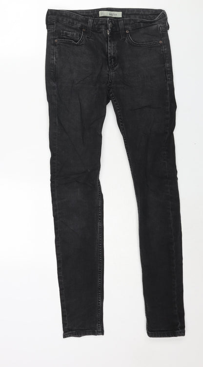 Topshop Womens Black Cotton Skinny Jeans Size 26 in L34 in Regular Zip