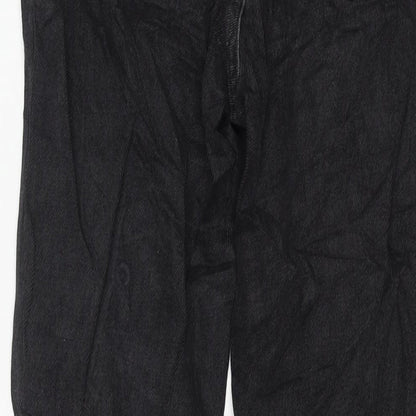 Denim & Co. Womens Black Cotton Flared Jeans Size 10 L30 in Regular Zip - Vented Hems