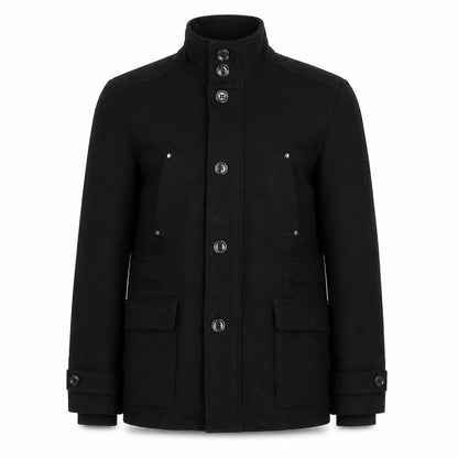 Mens UK Size M Breakout Black Pea Coat