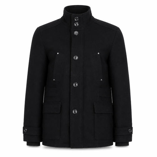 Mens UK Size M Breakout Black Pea Coat
