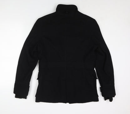 Mens UK Size M Breakout Black Pea Coat