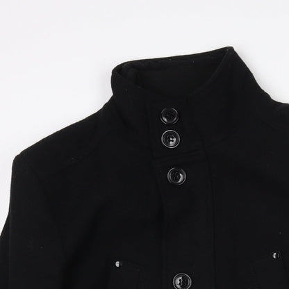 Mens UK Size M Breakout Black Pea Coat