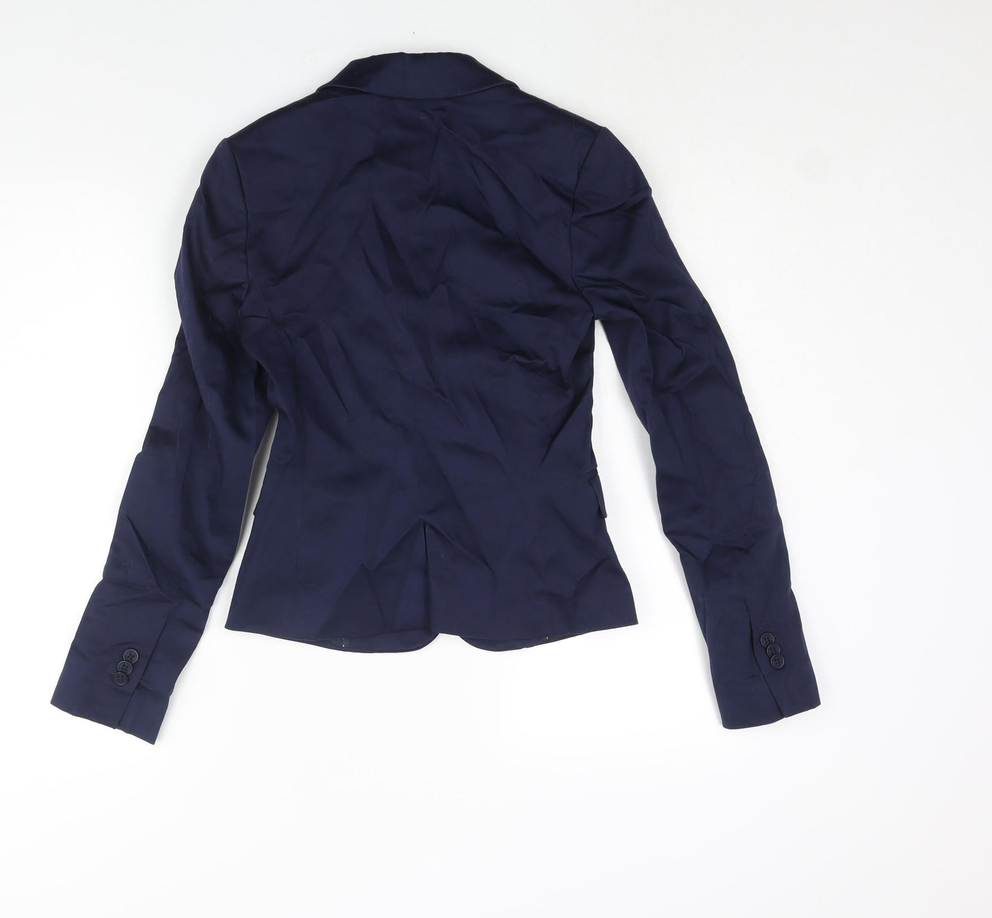 Hilton Weiner Womens Blue Cotton Jacket Suit Jacket Size 2