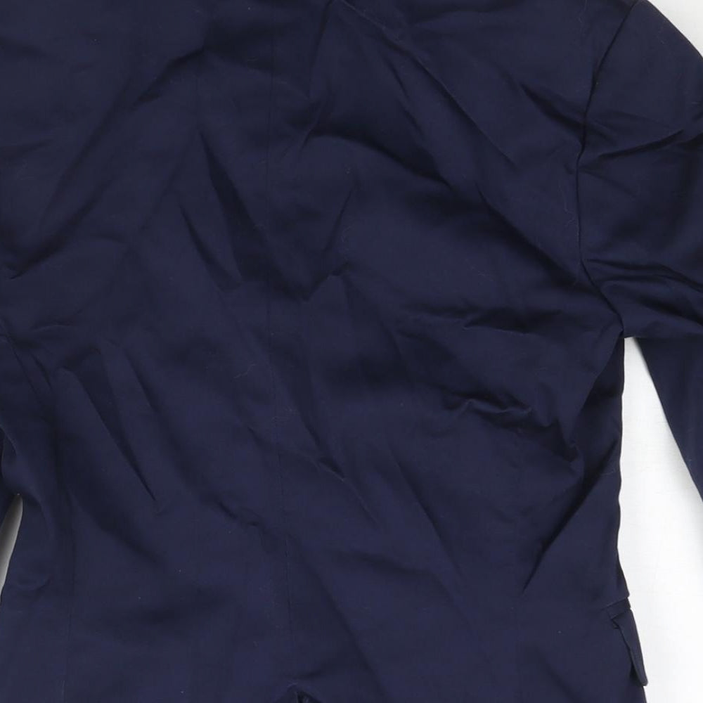 Hilton Weiner Womens Blue Cotton Jacket Suit Jacket Size 2