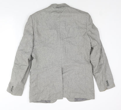 Falconry Mens Grey Wool Jacket Suit Jacket Size 38 Regular