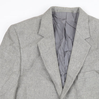 Falconry Mens Grey Wool Jacket Suit Jacket Size 38 Regular