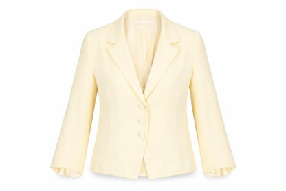 Presen De Luxe Womens Yellow Jacket Size 14 Button - Vented Cuffs