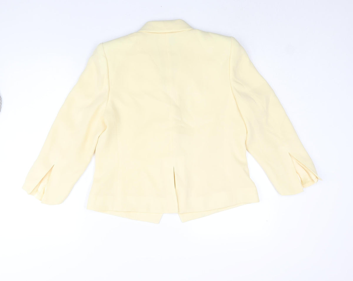 Presen De Luxe Womens Yellow Jacket Size 14 Button - Vented Cuffs